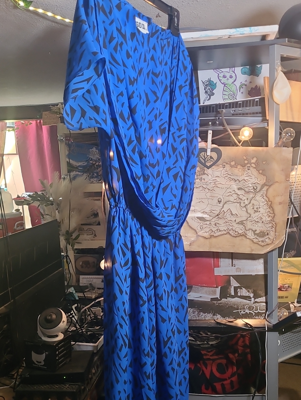 Blue Patterned Midi Dress - Virgo